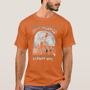 Frohes Halloween Singapur City Familie T-Shirt