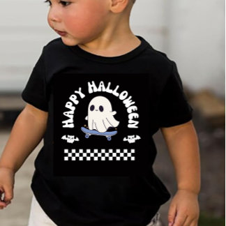 Frohes Halloween Skater Geist Kleinkind Junge  Baby T-shirt