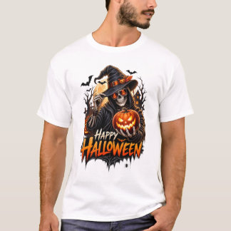 Frohes Halloween-Skelett-Kürbis-Geschenk für Männe T-Shirt