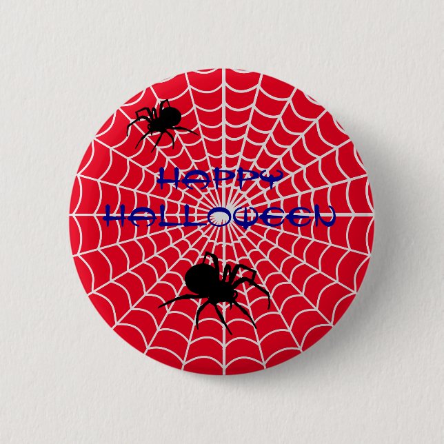 Frohes Halloween Spinne Pin Button (Vorderseite)