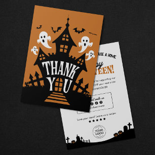 Frohes Halloween! Spukhaus Gruselig Danke