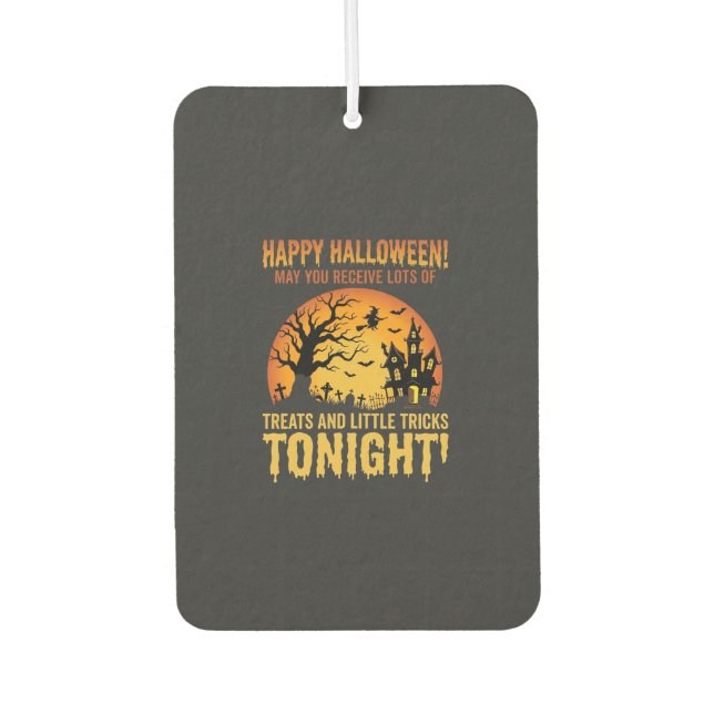 Frohes Halloween Spukhaus Süßes oder Saures Autolufterfrischer (Vorderseite)