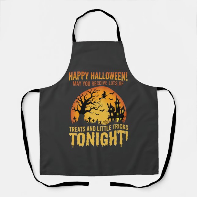 Frohes Halloween Spukhaus Süßes oder Saures Schürze (Vorderseite)