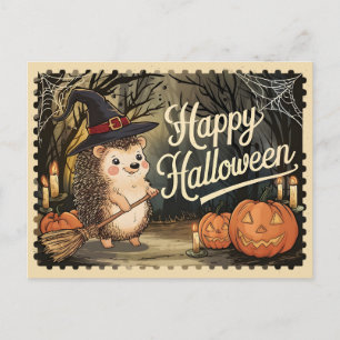 Frohes Halloween Süßer Igel Postkarte