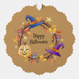 Frohes Halloween Süßer Kranz wie und Skelett Ornament Karte