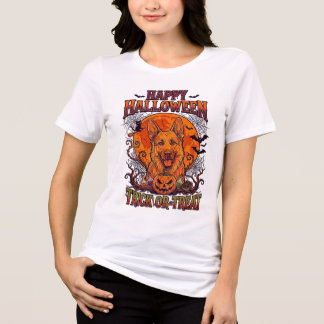 Frohes Halloween Süßes oder Saures Deutscher Schäf Tri-Blend Shirt
