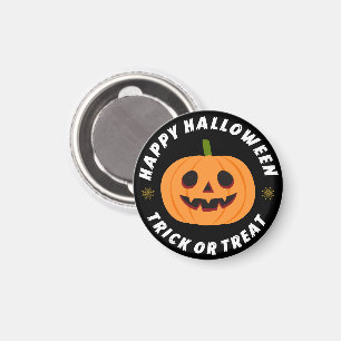 Frohes Halloween Süßes oder Saures Kürbis Schwarz Magnet