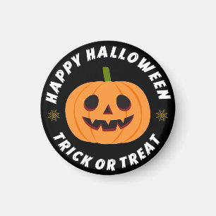 Frohes Halloween Süßes oder Saures Kürbis Schwarz Magnet