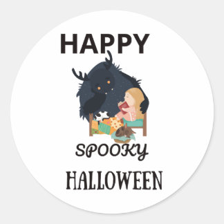 Frohes Halloween T-Shirtfrohes gruseliges Hallowee Runder Aufkleber
