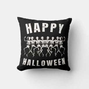 FROHES HALLOWEEN TANZENDE SKELETTE KISSEN