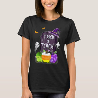 Frohes Halloween Trick Or Teach  Lehrer Schule T-Shirt