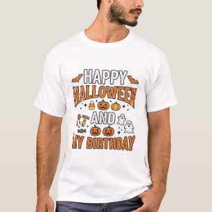 Frohes Halloween und mein Geburtstag Vintage Desig T-Shirt