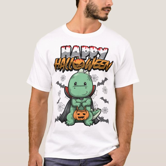 Frohes Halloween verkleideter Drache T-Shirt (Vorderseite)