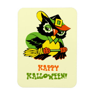 Frohes Halloween! Vintage Eulen-Geschenkmagnet Magnet