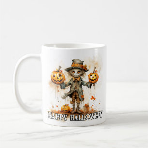 Frohes Halloween Vogelscheuche im Herbst Kaffeetasse