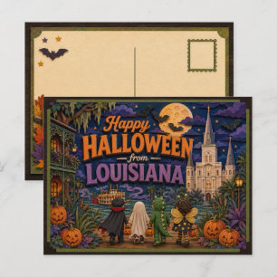 Frohes Halloween von Louisiana-Kindern Postkarte