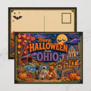 Frohes Halloween von Ohio-Kindern Postkarte