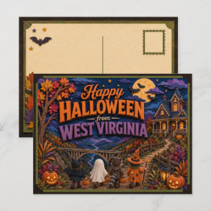 Frohes Halloween von West Virginia Kids Postkarte