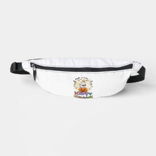 Frohes Halloween Weiße Katze Kürbis Mond Fledermäu Bauchtasche