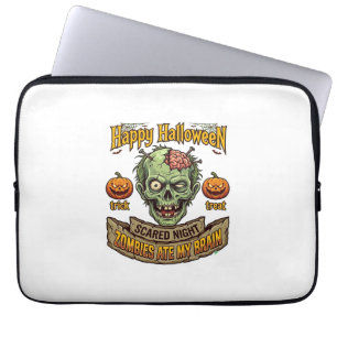 Frohes Halloween Zombies haben Gehirn Zombie Kopf  Laptopschutzhülle