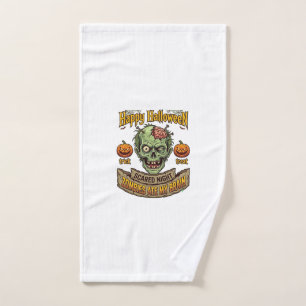 Frohes Halloween Zombies Haben Zombie-Kopf-Gehirnp Handtuch
