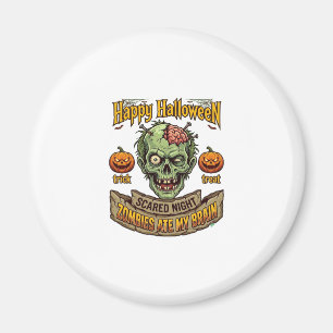 Frohes Halloween Zombies Haben Zombie-Kopf-Gehirnp Magnet