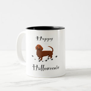 Frohes Halloweenie! Zweifarbige Tasse