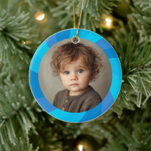 FROHES HANUKKAFFEST Moderne Wirbelstern-Custom-FOT Keramik Ornament