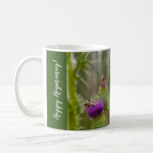 Frohes Hogmanay Schottischer Distel Honig Bienen Kaffeetasse