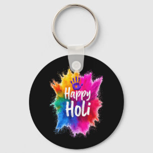 Frohes Holi für Frauen Männer Kinder Farbe Indien Schlüsselanhänger