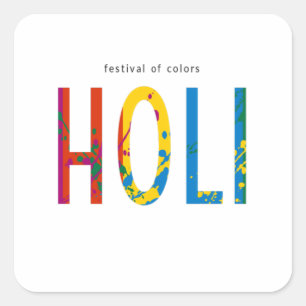 Frohes Holi Quadratischer Aufkleber