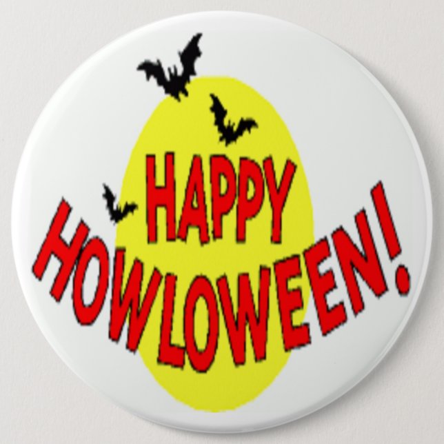 "FROHES HOWLOWEEN" FLEDERMÄUSE BUTTON (Vorderseite)
