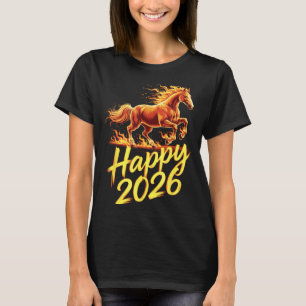 Frohes Jahr 2026, Jahr des Pferdes, Chinesisches N T-Shirt