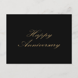 Frohes Jubiläum Goldschrift Schwarz Postkarte