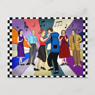 Frohes Jubiläum Retro nostalgische 1950er Postkarte