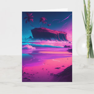 Frohes Jubiläum Rosa Meereswellen Karte