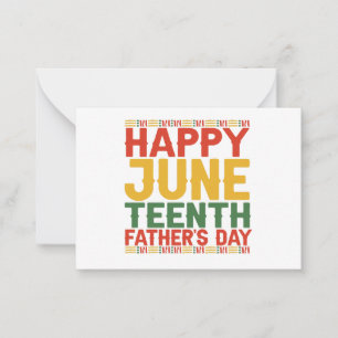 Frohes Juneteenth-Vatertag Black History Month Mitteilungskarte