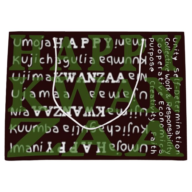 Frohes Kwanzaa Große Geschenktüte (Vorderseite)