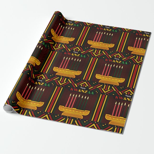 Frohes Kwanzaa PopArt Geschenkpapier (Ungerollt)