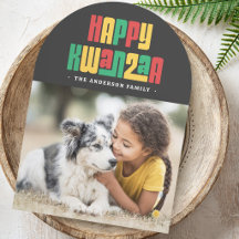 Frohes Kwanzaa rot grün gelb Foto