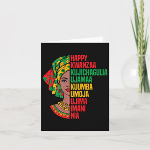 Frohes Kwanzaa Sieben Prinzipien Afrikanisches Kop Karte