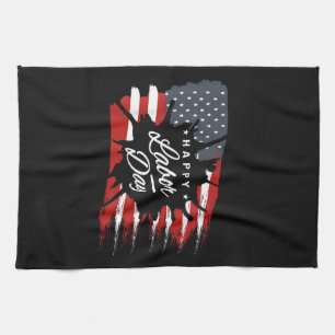 Frohes Labor Day-Geschenk Amerikanische Flagge Geschirrtuch