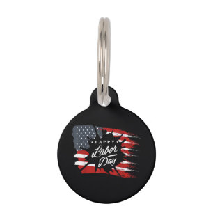 Frohes Labor Day-Geschenk Amerikanische Flagge Haustiermarke