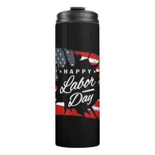 Frohes Labor Day-Geschenk Amerikanische Flagge Thermosbecher