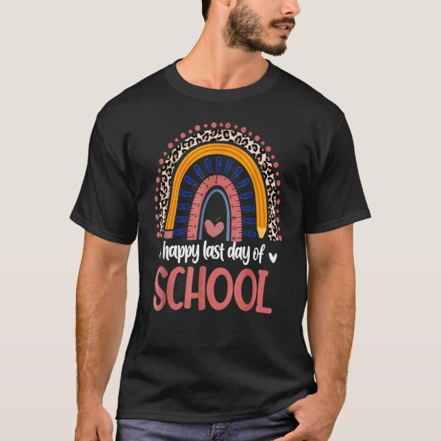 Frohes letztes Schullehrertag Schüler Rainbow L T-Shirt (Vorderseite)