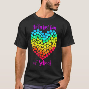 Frohes letztes Schullehrertag Schüler Regenbogen H T-Shirt