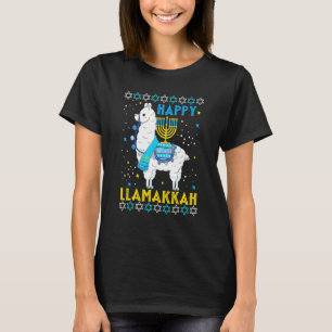 Frohes Llamakkah Süße jüdische Llama-Sonnenbrille  T-Shirt
