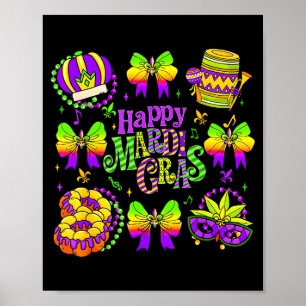 Frohes Mardi Gras 2026 Lustiger King Cake Fleur De Poster