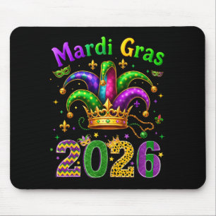 Frohes Mardi Gras 2026 Narrenhut Männer Frauen Kin Mousepad