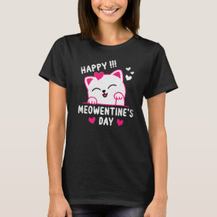 Frohes Meowentinstag Lustiger Valentinstag Katze L T-Shirt